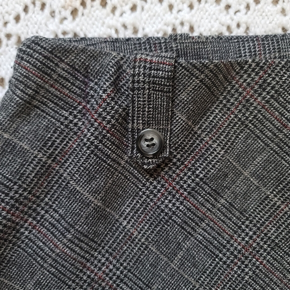 Conrad C Proportion Petite Plaid A-Line Midi Gray Skirt Size 2 - Picture 3 of 9